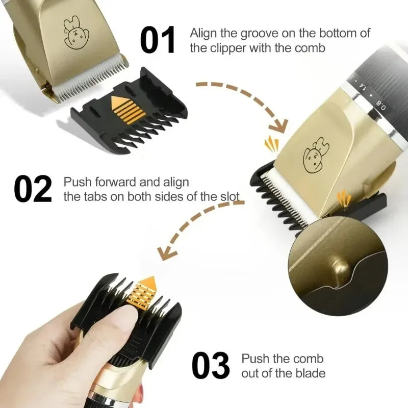 Dog Clipper Dog Hair Clippers Grooming Pet Cat Haircut Trimmer Shaver Set Cordless Rechargeable Professional Dog Hair Trimmer