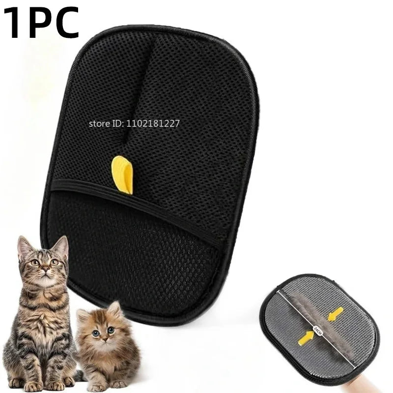 Pet Hair Cleaning Removal Gloves Pet Double-Sided Grooming Glove Reusable Tool Sofa Carpets Cat Dog Hair Cleaning Tools 1~4Pcs
