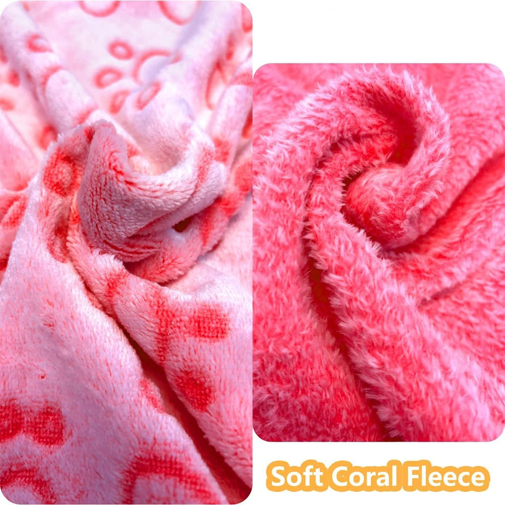 1Pcs Ultra-Soft Paw Print Dog Blankets - Machine Washable, Cozy Pet Pillow Pads for Indoor & Outdoor Use - Ideal for Small to La